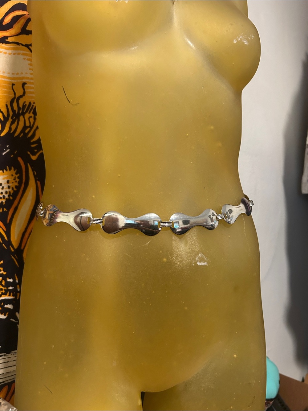 Sterling Silver Wave Link Waist Chain